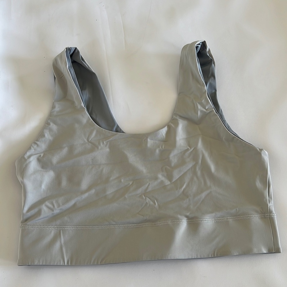 Grey reversible sports bra
